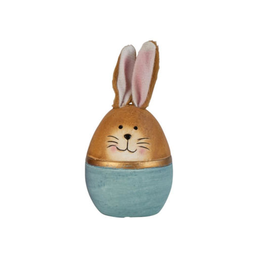 Picture of CERAMIC EASTER EGG WITH BUNNY EARS LIGHT BLUE 20CM